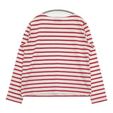 Le Minor ボーダー 長袖Ｔシャツ カットソー ロンＴ ホワイト レッド レディース ルミノア【中古】6-0923M∞