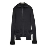 Yohji Yamamoto ドライバーズニット リブニット コットンカシミヤ サイズ2 ハイネック カーディガン ブラック レディース ヨウジヤマモト【中古】6-0916T♪