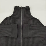 Yohji Yamamoto ドライバーズニット リブニット コットンカシミヤ サイズ2 ハイネック カーディガン ブラック レディース ヨウジヤマモト【中古】6-0916T♪