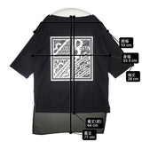 β 異素材 切替 ロゴプリント シアー 五分袖 コットン サイズ9 半袖Ｔシャツ カットソー ブラック レディース ベータ【中古】6-0620S△