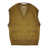 MARGARET HOWELL LINEN COTTON SILK サイズ2 Vネックニット リネンコットンシルク ベスト 21SS カーキ レディース マーガレットハウエル【中古】6-0612M♪