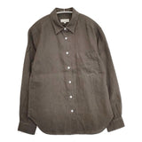 MARGARET HOWELL 578-9153012 SHIRTING LINEN 定価30800円 リネンシャツ 日本製 サイズ2 長袖シャツ ダークブラウン レディース マーガレットハウエル【中古】6-0915M△