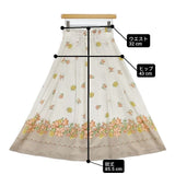 GRACE CONTINENTAL ブーケスカーフプリントフレアスカート サイズ36 ロングスカート アイボリー オレンジ レディース グレースコンチネンタル【中古】6-0923M∞