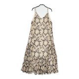 GRACE CONTINENTAL レースキャミロングワンピース 36 定価52800円 ドレス 25SS ベージュ ネイビー レディース グレースコンチネンタル【中古】6-0603S♪