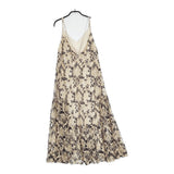 GRACE CONTINENTAL レースキャミロングワンピース 36 定価52800円 ドレス 25SS ベージュ ネイビー レディース グレースコンチネンタル【中古】6-0603S♪
