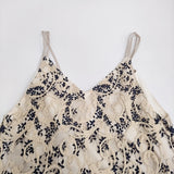 GRACE CONTINENTAL レースキャミロングワンピース 36 定価52800円 ドレス 25SS ベージュ ネイビー レディース グレースコンチネンタル【中古】6-0603S♪