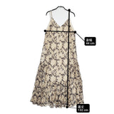 GRACE CONTINENTAL レースキャミロングワンピース 36 定価52800円 ドレス 25SS ベージュ ネイビー レディース グレースコンチネンタル【中古】6-0603S♪