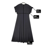 UNTITLED リラクシーロングワンピース ストレッチ 定価26400円 サイズ1 ワンピース 2024SS ブラック レディース アンタイトル【中古】6-0620S△