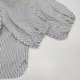 Demi-Luxe BEAMS ボリュームスリーブ ストライプ ブラウス 定価16000円 ブラウス シャツ ホワイト ブルー レディース デミルクス ビームス【中古】6-0919M∞