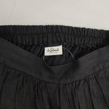 LE GLAZIK 60s LINEN CLOTH ギャザー フレアスカート LG-F0012 KLM 日本製 サイズ36 ロングスカート ブラック レディース ルグラジック【中古】6-0919M∞