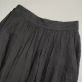 LE GLAZIK 60s LINEN CLOTH ギャザー フレアスカート LG-F0012 KLM 日本製 サイズ36 ロングスカート ブラック レディース ルグラジック【中古】6-0919M∞