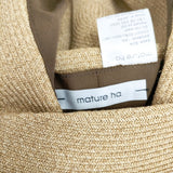 mature ha BOXED HAT garden lace ribbon ボックスハット 帽子 ハット ベージュ レディース マチュアーハ【中古】6-0604M◎