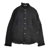 R&D.M.Co- 未使用品 SHADING CHECK FRILL COLLAR SHIRT 定価44000円 ブラウス シャツ ブラック レディース オールドマンズテーラー【中古】6-0722M∞