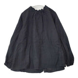 nest Robe リネンスタンドフリルブラウス 01175-1112-14 ブラウス シャツ ブラック レディース ネストローブ【中古】6-0919M∞