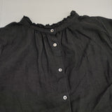 nest Robe リネンスタンドフリルブラウス 01175-1112-14 ブラウス シャツ ブラック レディース ネストローブ【中古】6-0919M∞
