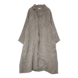 fog linen work リトアニア製 リネン ヘリンボーン コート ブラック ベージュ レディース フォグリネンワーク【中古】6-0919M∞