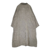 fog linen work リトアニア製 リネン ヘリンボーン コート ブラック ベージュ レディース フォグリネンワーク【中古】6-0919M∞