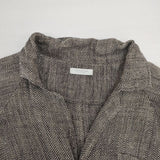 fog linen work リトアニア製 リネン ヘリンボーン コート ブラック ベージュ レディース フォグリネンワーク【中古】6-0919M∞