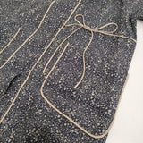 TOWAVASE リネン 小花柄 ガウン ローブ 24-0005A コート ネイビー ベージュ レディース トワヴァーズ【中古】6-0603M♪