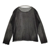 JURGEN LEHL J0103UB041 コットンシルク ボーダー シアー シースルー サイズM 長袖Ｔシャツ カットソー ロンＴ ブラック レディース ヨーガンレール【中古】6-0915M△