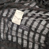 JURGEN LEHL J0103UB041 コットンシルク ボーダー シアー シースルー サイズM 長袖Ｔシャツ カットソー ロンＴ ブラック レディース ヨーガンレール【中古】6-0915M△