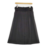 MAX MARA ベルト付き 11010151 ウールストレッチ ロングスカート ブラック レディース マックスマーラ【中古】6-0923M∞