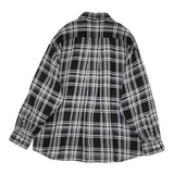 I am dork アイアムドーク Flap Pockets Shirts チェック 定価51700円 ビスコース 長袖シャツ ブラック ホワイト メンズ【中古】6-0603M♪