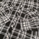 I am dork アイアムドーク Flap Pockets Shirts チェック 定価51700円 ビスコース 長袖シャツ ブラック ホワイト メンズ【中古】6-0603M♪
