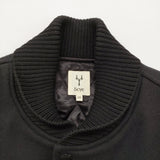 Scye VARSITY JACKET メルトン レザー バーシティジャケット ブルゾン 牛革 サイズ38 スタジャン ブラック メンズ サイ【中古】6-0918T♪