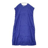 fog linen work リネン リトアニア製 ノースリーブ Vネック ワンピース ブルー レディース フォグリネンワーク【中古】6-0620S△
