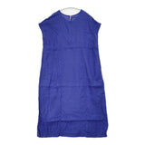 fog linen work リネン リトアニア製 ノースリーブ Vネック ワンピース ブルー レディース フォグリネンワーク【中古】6-0620S△
