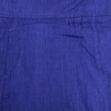 fog linen work リネン リトアニア製 ノースリーブ Vネック ワンピース ブルー レディース フォグリネンワーク【中古】6-0620S△
