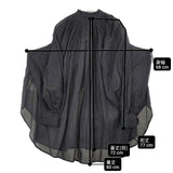 PLAIN PEOPLE ミラクルウェーブカフタンブラウス 定価30800円 A1543FB シアー ブラウス シャツ 24AW ブラック レディース プレインピープル【中古】6-0726M∞