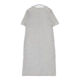 Banana Republic ボーダー ストレッチ コットン サイズL 半袖 ワンピース ホワイト ネイビー レディース バナナリパブリック【中古】6-0627S△