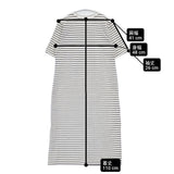 Banana Republic ボーダー ストレッチ コットン サイズL 半袖 ワンピース ホワイト ネイビー レディース バナナリパブリック【中古】6-0627S△