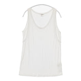 HELMUT LANG SCALA TANK SCALA JERSEY レーヨン ノースリーブカットソー USA製 サイズS タンクトップ ホワイト レディース ヘルムートラング【中古】6-0627S△