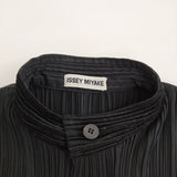 ISSEY MIYAKE プリーツジレ サイズM IM61-FE905 ハイネックノースリーブカットソー ベスト ブラック レディース イッセイミヤケ【中古】6-0616M♪
