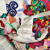 PLEATS PLEASE ISSEY MIYAKE チャイナ柄 中国縁起柄 獅子舞 サイズ3 プリーツ カットソー ホワイト レディース プリーツプリーズ【中古】6-0616S♪