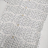 PLEATS PLEASE ISSEY MIYAKE 中国小紋柄 サイズ3 PP82-JK724 プリーツ 長袖シャツ ホワイト ライトグレー レディース プリーツプリーズ【中古】6-0616M♪