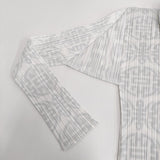 PLEATS PLEASE ISSEY MIYAKE 中国小紋柄 サイズ3 PP82-JK724 プリーツ 長袖シャツ ホワイト ライトグレー レディース プリーツプリーズ【中古】6-0616M♪