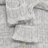 PLEATS PLEASE ISSEY MIYAKE 中国小紋柄 サイズ3 PP82-JK724 プリーツ 長袖シャツ ホワイト ライトグレー レディース プリーツプリーズ【中古】6-0616M♪