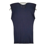 PLEATS PLEASE ISSEY MIYAKE プリーツ サイズ3 PP04-JK601 ノースリーブ カットソー ネイビー レディース プリーツプリーズ【中古】6-0626S♪