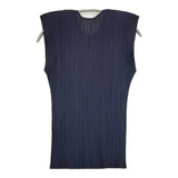 PLEATS PLEASE ISSEY MIYAKE プリーツ サイズ3 PP04-JK601 ノースリーブ カットソー ネイビー レディース プリーツプリーズ【中古】6-0626S♪