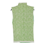 ISSEY MIYAKE レースプリーツ サイズL ハイネック ノースリーブ カットソー ホワイト グリーン レディース イッセイミヤケ【中古】6-0616S♪
