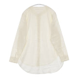 evam eva コットンウールスリットシャツ E163T068 サイズ2 ブラウス シャツ ベージュ レディース エヴァムエヴァ【中古】6-0907M∞