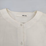 evam eva コットンウールスリットシャツ E163T068 サイズ2 ブラウス シャツ ベージュ レディース エヴァムエヴァ【中古】6-0907M∞