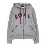 ROLL ロール コットン ロゴ ジップアップ パーカー グレー レディース【中古】6-0815M∞