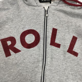 ROLL ロール コットン ロゴ ジップアップ パーカー グレー レディース【中古】6-0815M∞