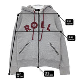 ROLL ロール コットン ロゴ ジップアップ パーカー グレー レディース【中古】6-0815M∞
