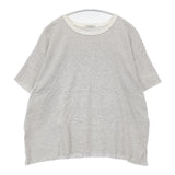 LENO ボーダー カットオフ コットン 日本製 サイズ2 半袖Ｔシャツ カットソー グレー ホワイト レディース リノ【中古】6-0620S△
